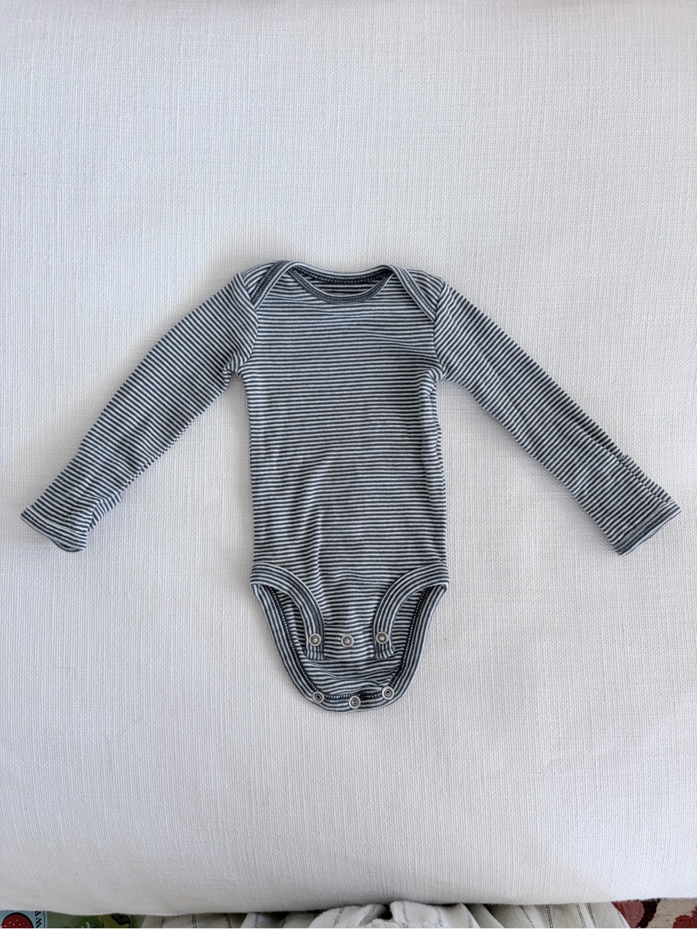 Carter's Navy and White Striped Long-Sleeve Baby Bodysuit